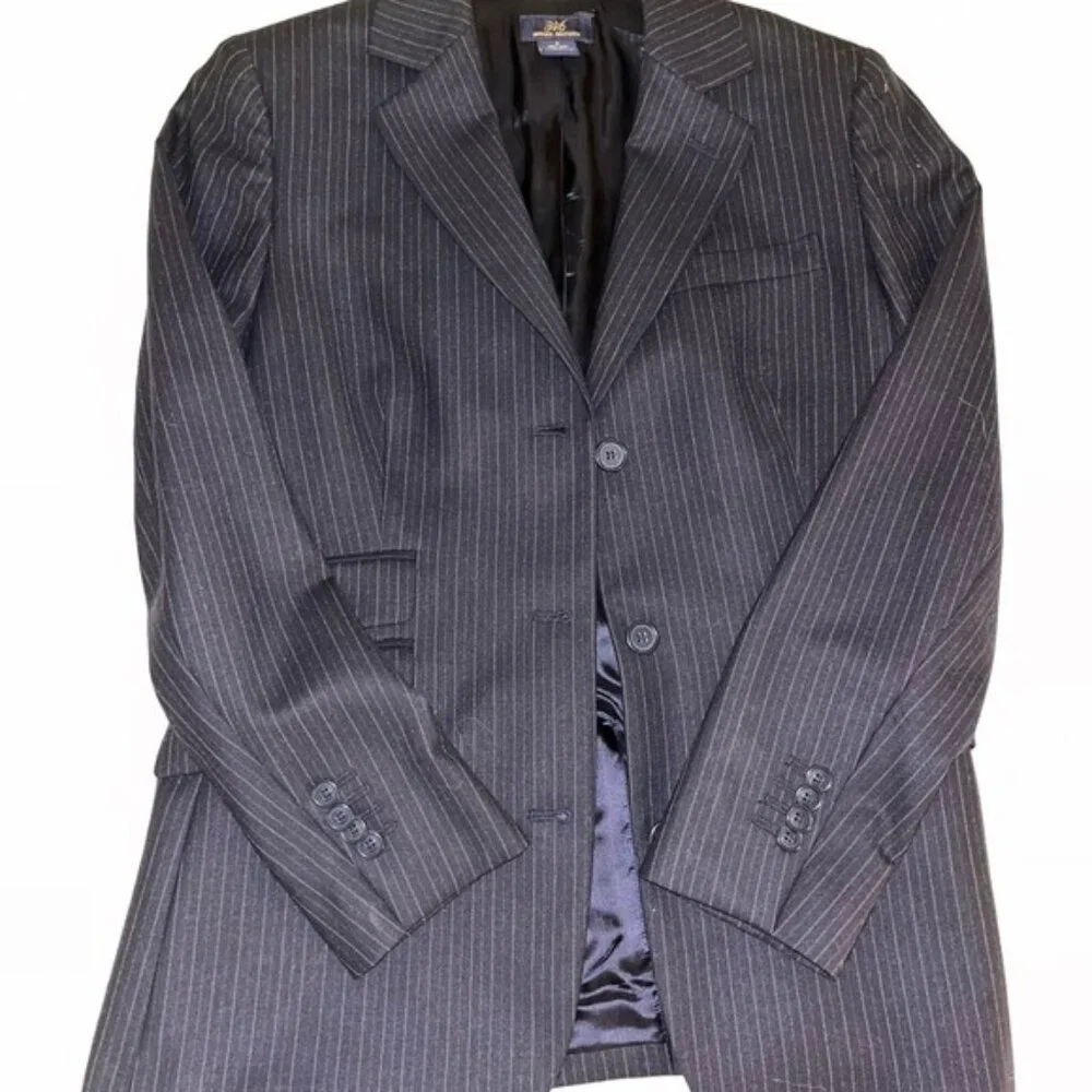 Brooks Brothers Black Blazer Tailored Wool-Blend Sport Coat - Picture 7 of 9